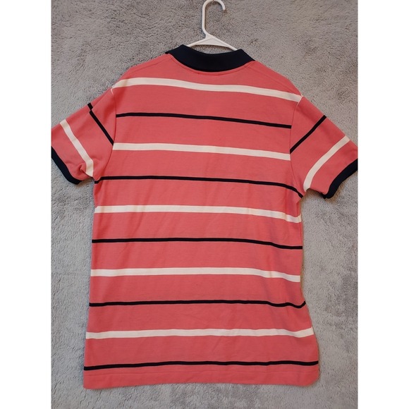 Lacoste Polo Shirt Mens Large Size 7 Striped Pink Classic Fit Preppy Contrast L - Picture 6 of 9